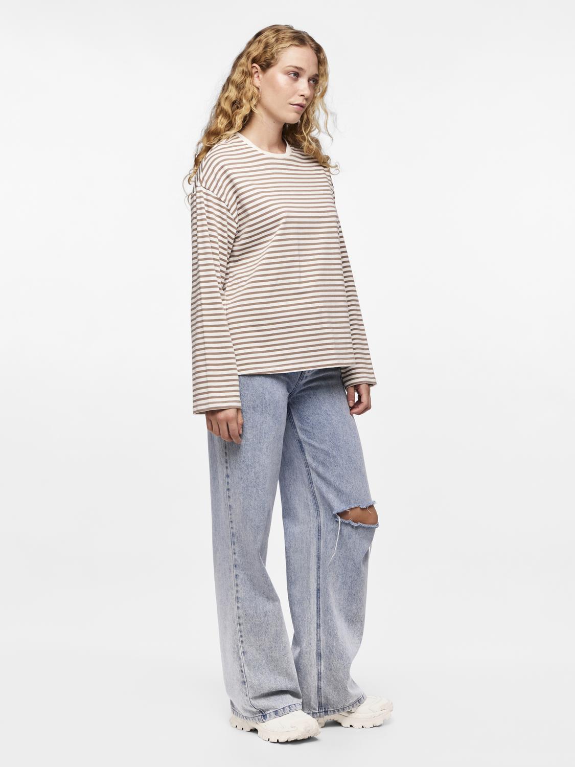 PCSADIE T-Shirt - Brun/hvid